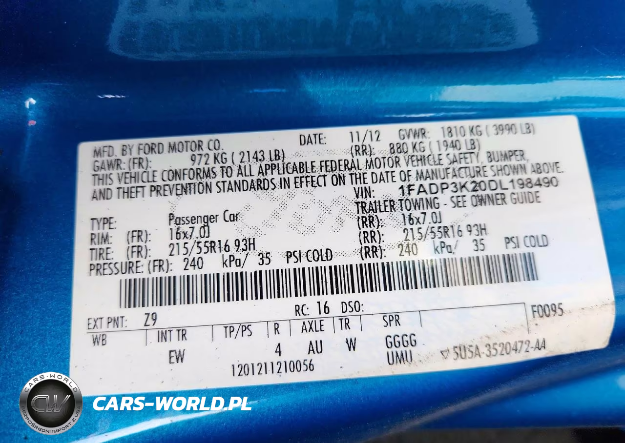 2013 Ford Focus Se VIN:1FADP3K20DL198490 - 12