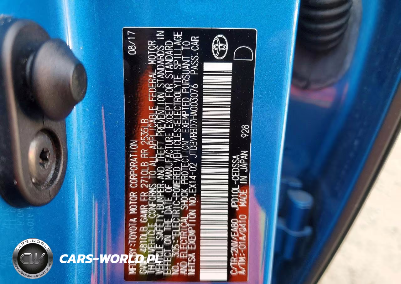 2017 Toyota Mirai Base VIN:JTDBVRBD7HA003076 - 12