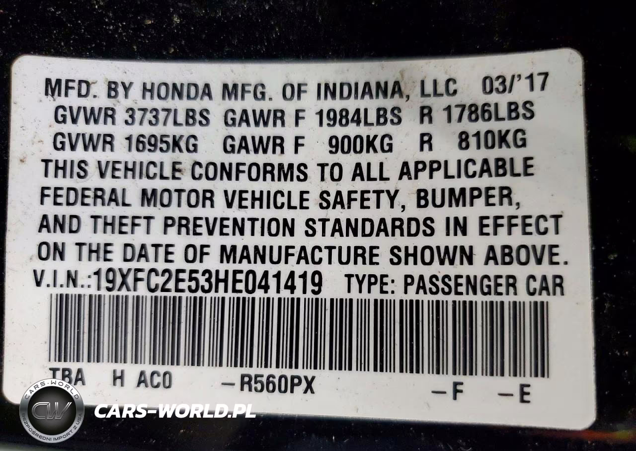 2017 Honda Civic Lx VIN:19XFC2E53HE041419 - 13