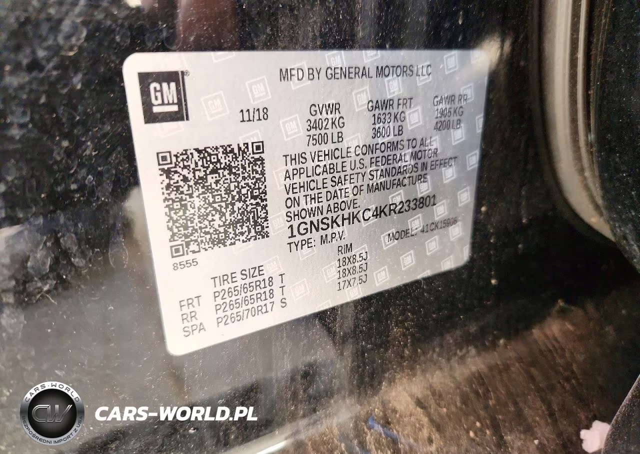 2019 Chevrolet Suburban K1500 Lt VIN:1GNSKHKC4KR233801 - 13