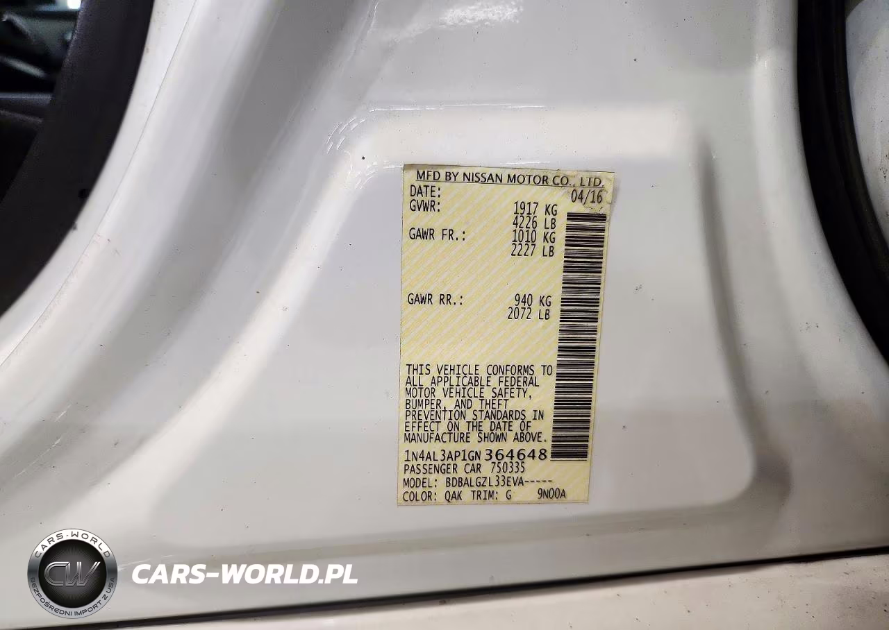 2016 Nissan Altima 2.5 S VIN:1N4AL3AP1GN364648 - 12