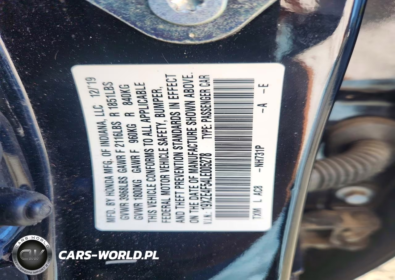 2020 Honda Insight Ex VIN:19XZE4F54LE005278 - 12