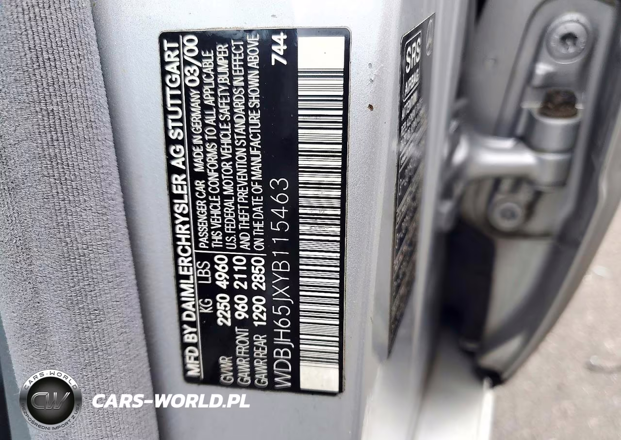 2000 Mercedes-Benz E 320 VIN:WDBJH65JXYB115463 - 12