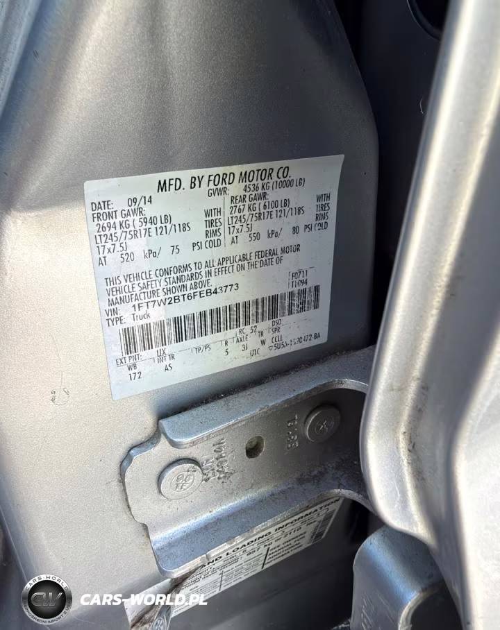 2015 Ford F250 Super Duty VIN:1FT7W2BT6FEB43773 - 10