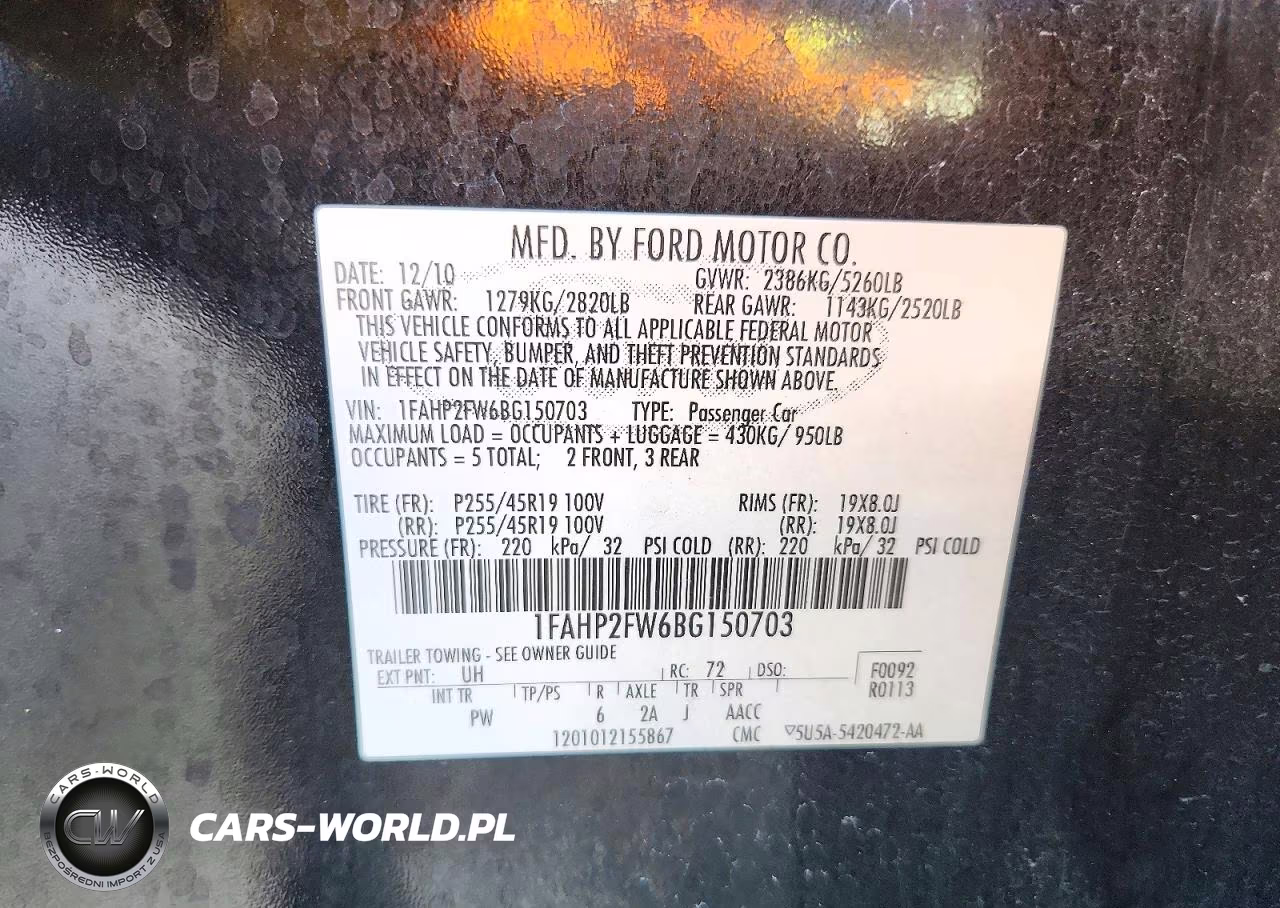 2011 Ford Taurus Limited VIN:1FAHP2FW6BG150703 - 12