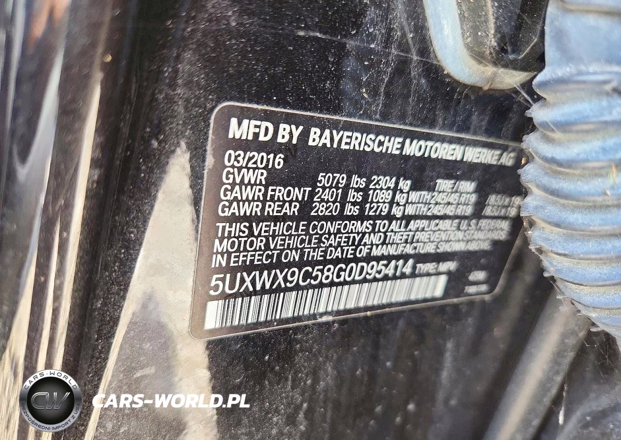 2016 BMW X3 xDrive28I VIN:5UXWX9C58G0D95414 - 13