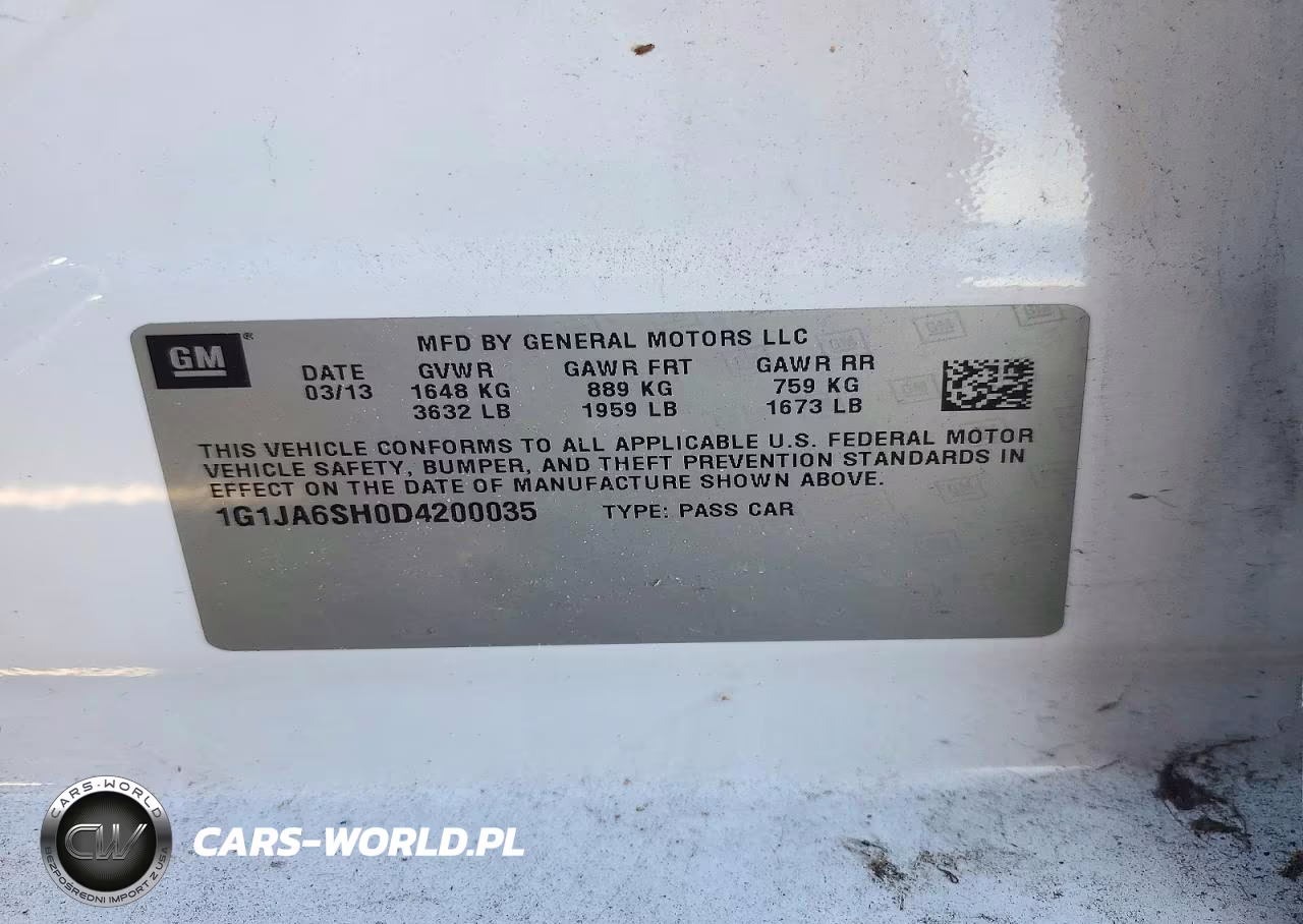 2013 Chevrolet Sonic Ls VIN:1G1JA6SH0D4200035 - 12