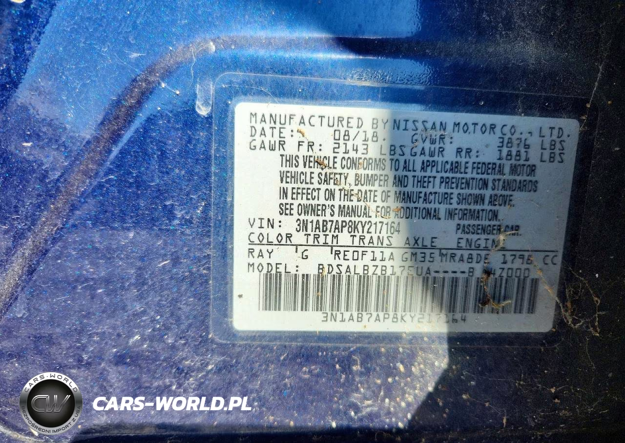 2019 Nissan Sentra S VIN:3N1AB7AP8KY217164 - 12