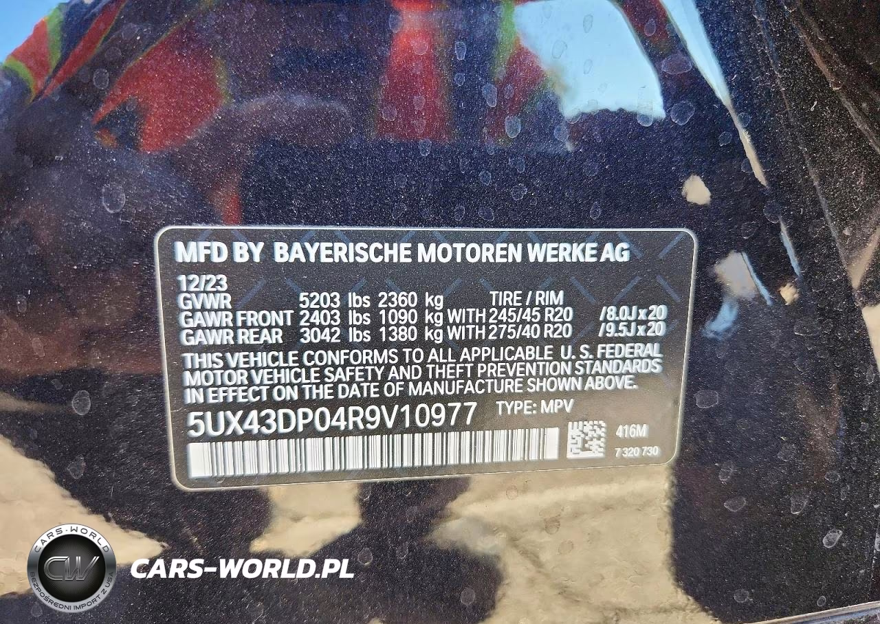2024 BMW X3 Sdrive30I VIN:5UX43DP04R9V10977 - 14