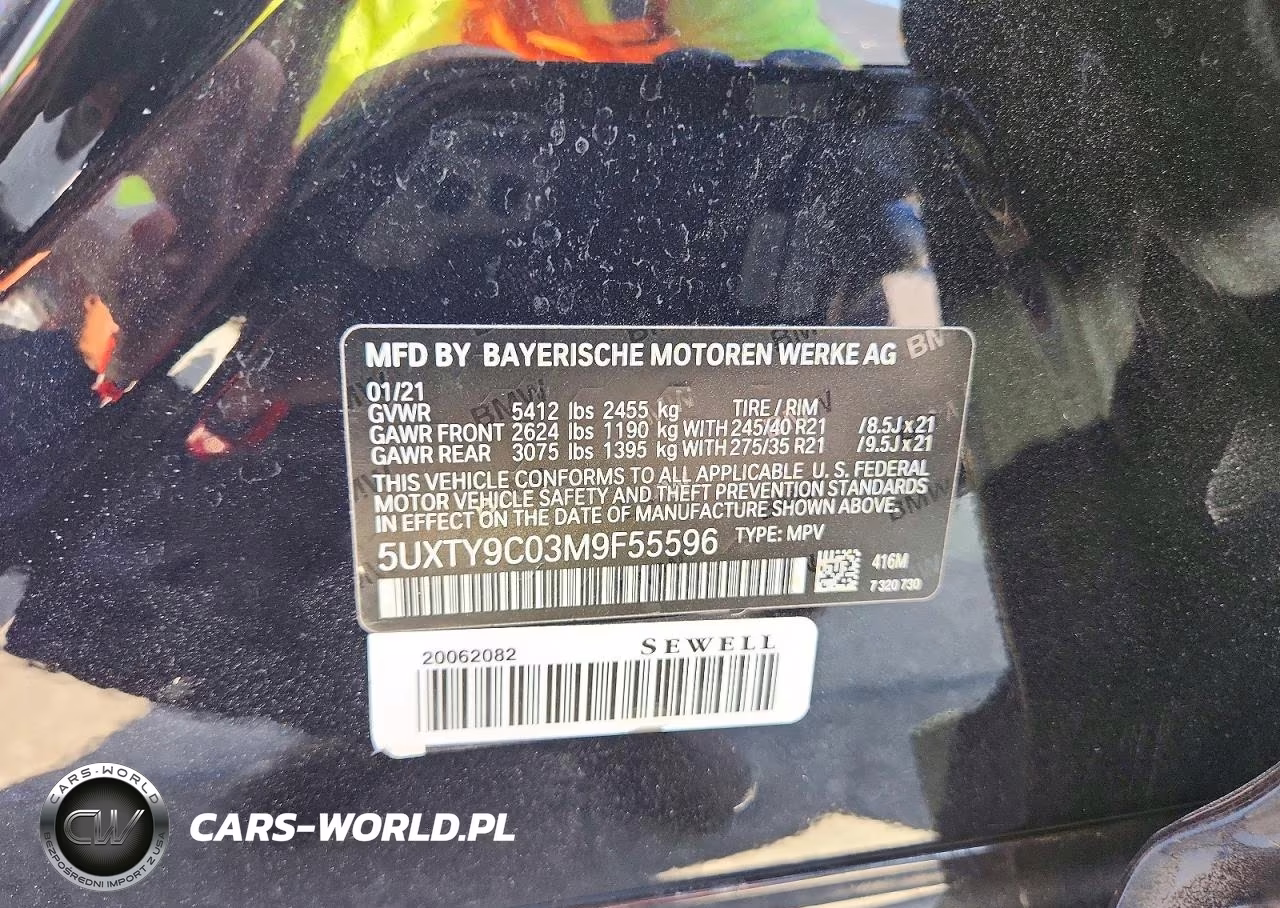 2021 BMW X3 xDrivem40I VIN:5UXTY9C03M9F55596 - 13