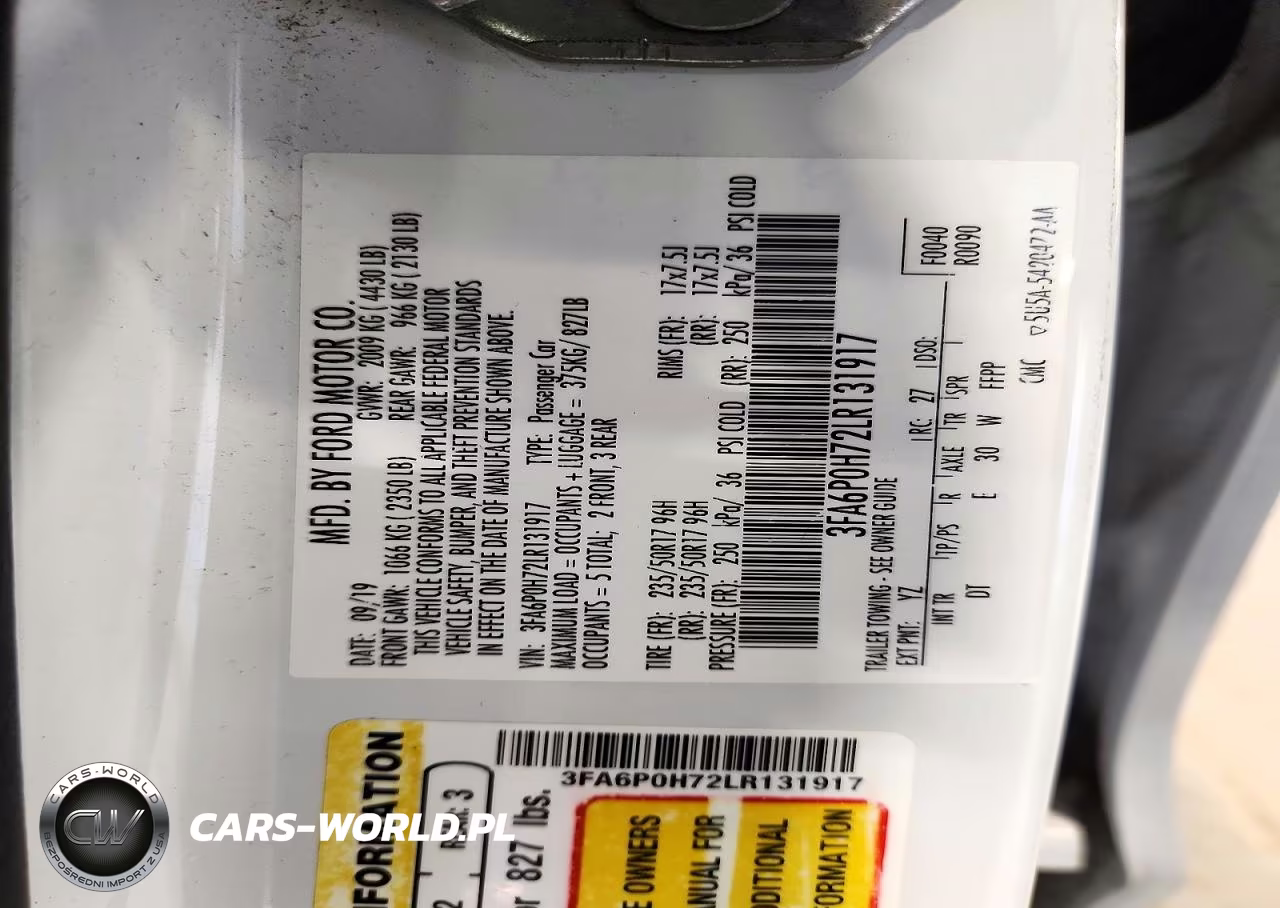 2020 Ford Fusion Se VIN:3FA6P0H72LR131917 - 12