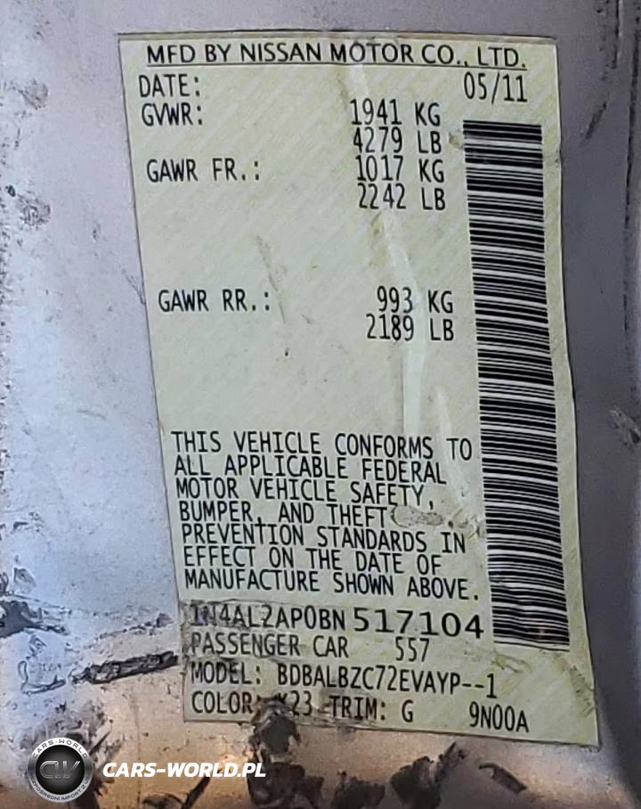 2011 Nissan Altima 2.5 VIN:1N4AL2AP0BN517104 - 12