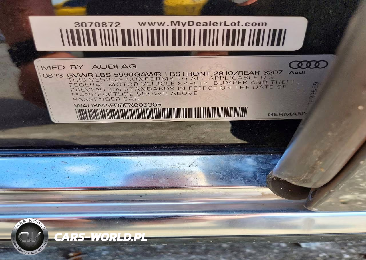 2014 Audi A8 L 3.0 Tdi VIN:WAURMAFD8EN005305 - 12