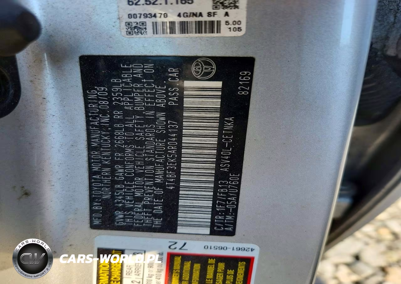 2010 Toyota Camry Le VIN:4T4BF3EK5AR044137 - 12