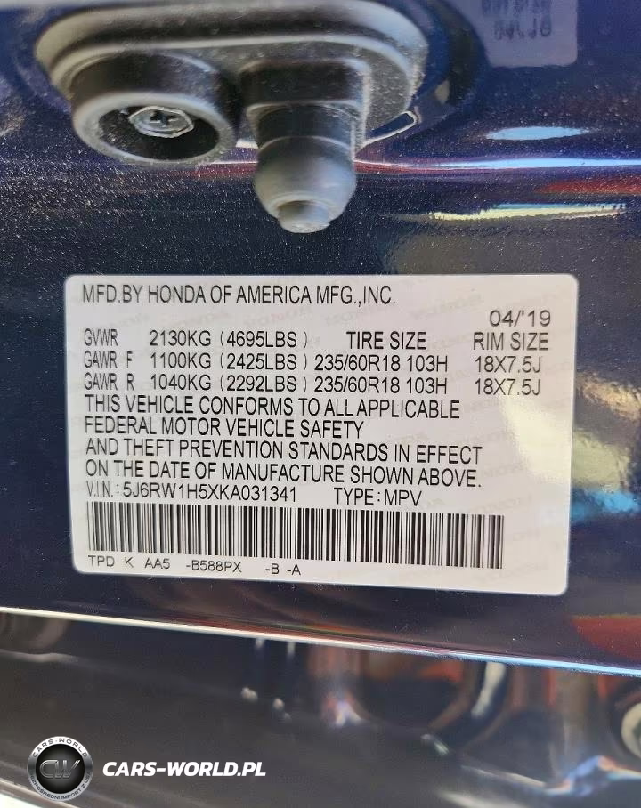 2019 Honda Cr-V Ex VIN:5J6RW1H5XKA031341 - 13