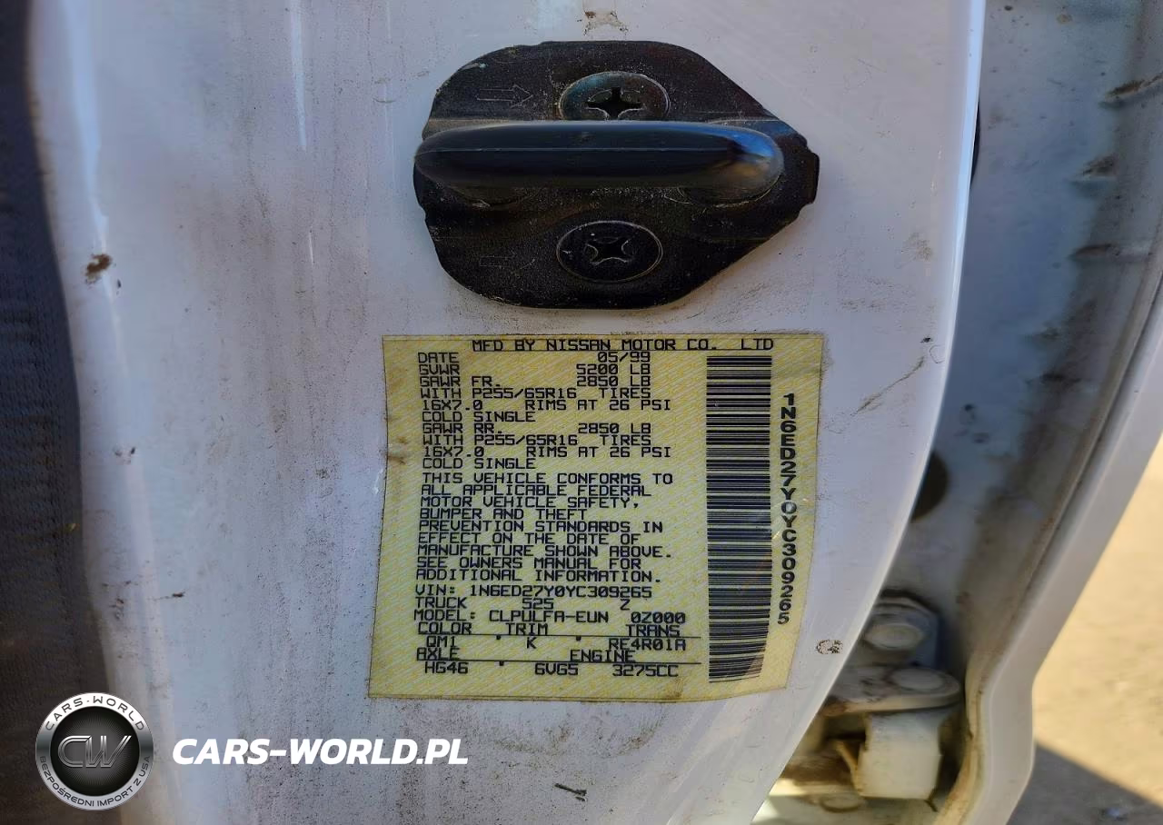 2000 Nissan Frontier Xe VIN:1N6ED27Y0YC309265 - 12