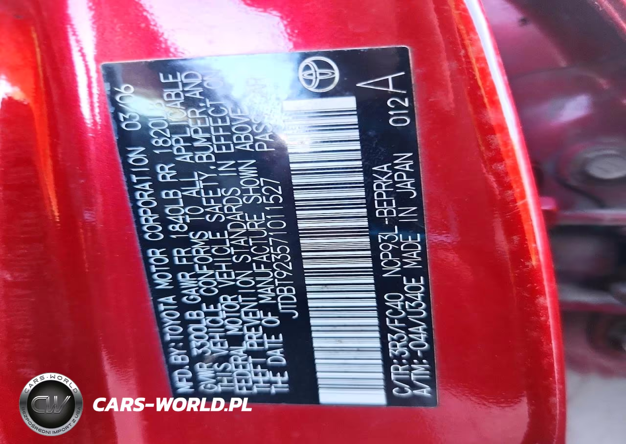 2007 Toyota Yaris Base VIN:JTDBT923571011527 - 12