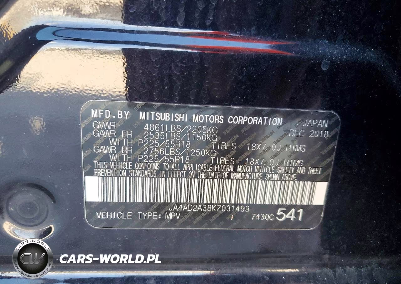 2019 Mitsubishi Outlander Es VIN:JA4AD2A38KZ031499 - 13