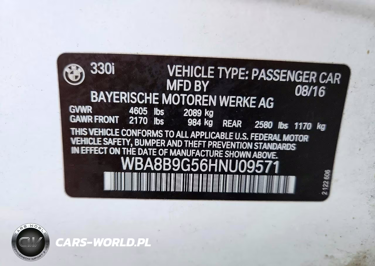 2017 BMW 330 I VIN:WBA8B9G56HNU09571 - 13