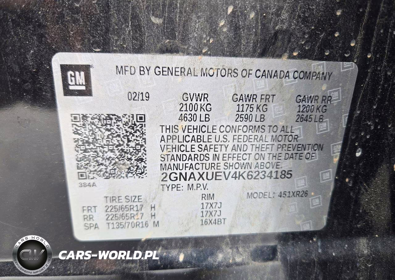 2019 Chevrolet Equinox Lt VIN:2GNAXUEV4K6234185 - 13