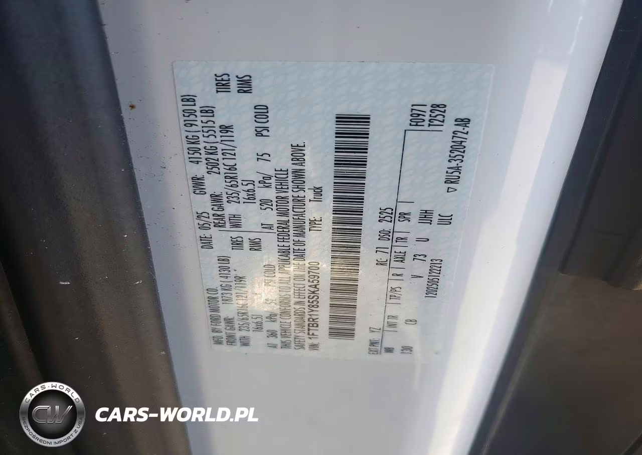 2025 Ford Transit 250 Delivery Van VIN:1FTBR1Y85SKA59700 - 14