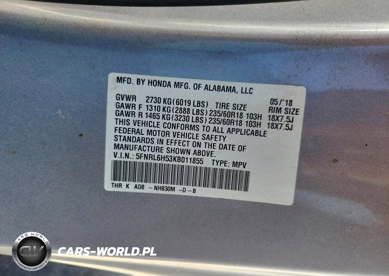 2019 Honda Odyssey Ex VIN:5FNRL6H53KB011855 - 14