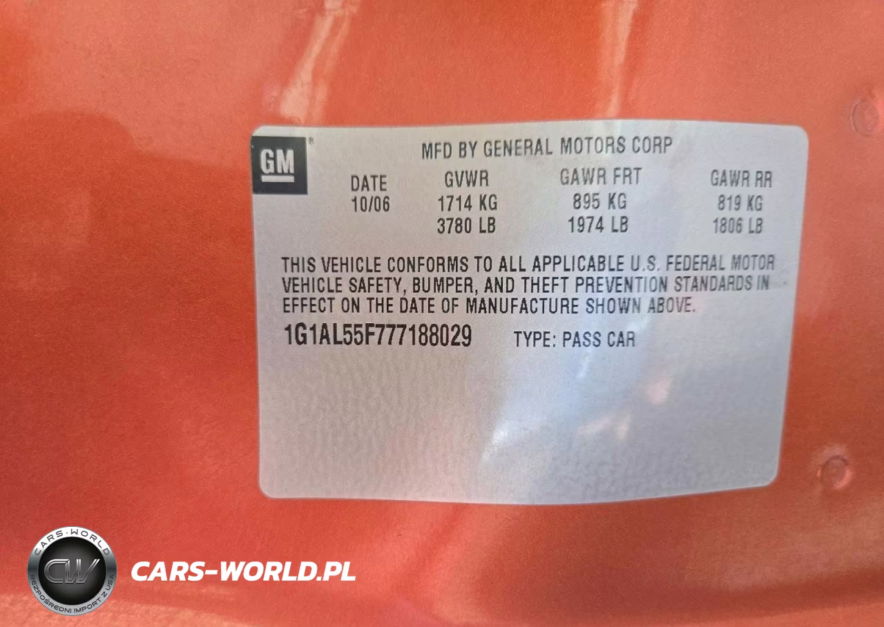 2007 Chevrolet Cobalt Lt VIN:1G1AL55F777188029 - 12