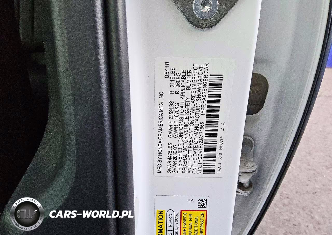 2018 Honda Accord Sport VIN:1HGCV1F32JA171965 - 12