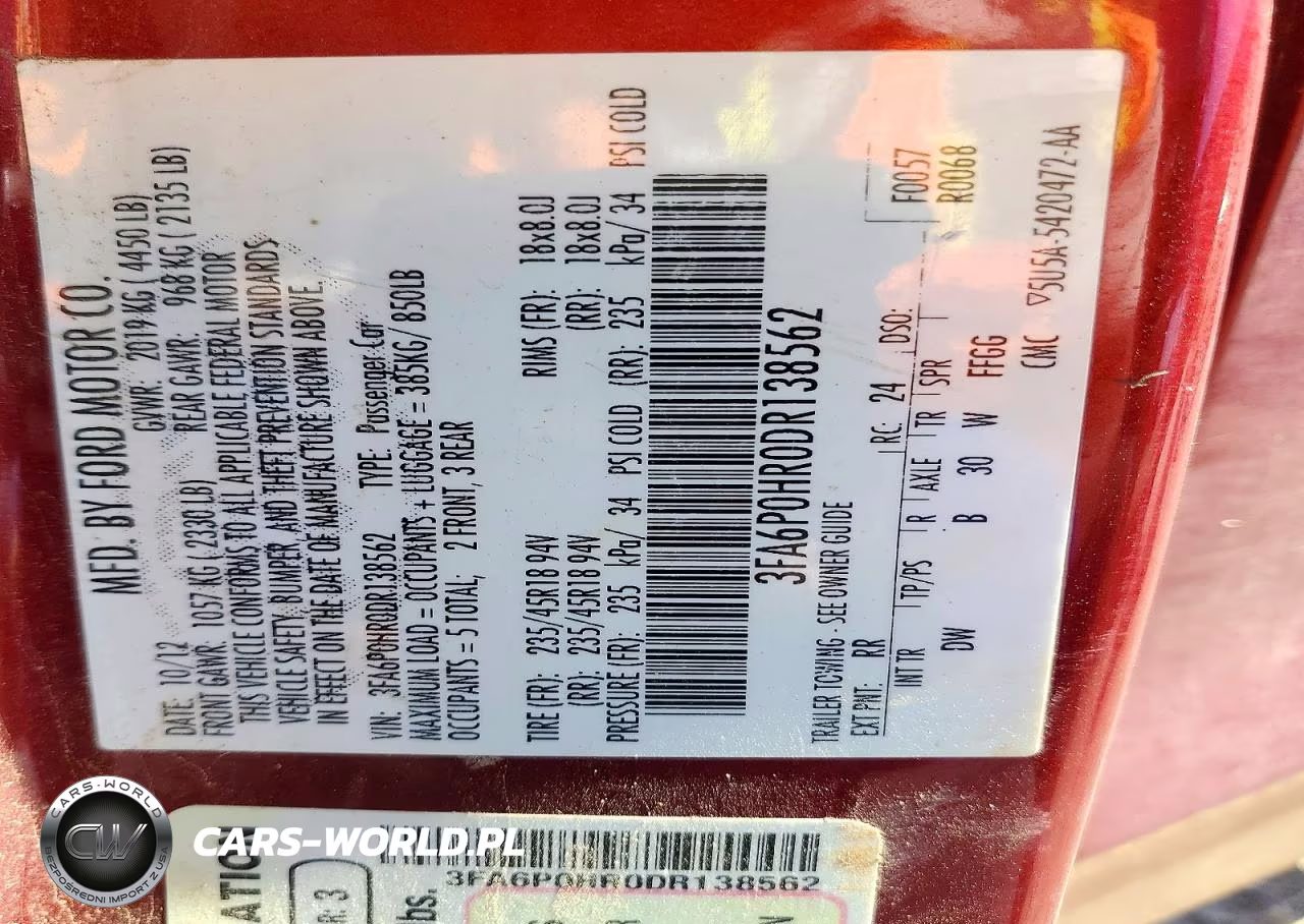2013 Ford Fusion Se VIN:3FA6P0HR0DR138562 - 12