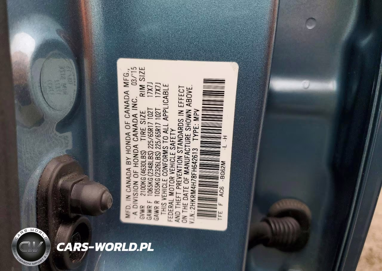 2015 Honda Cr-V Exl VIN:2HKRM4H78FH642613 - 13