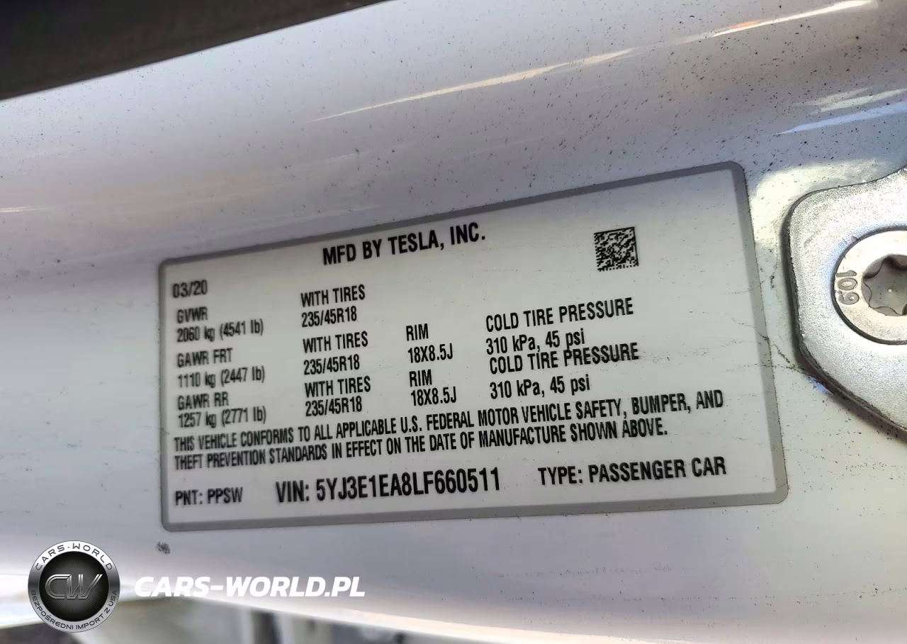 2020 Tesla Model 3 VIN:5YJ3E1EA8LF660511 - 12