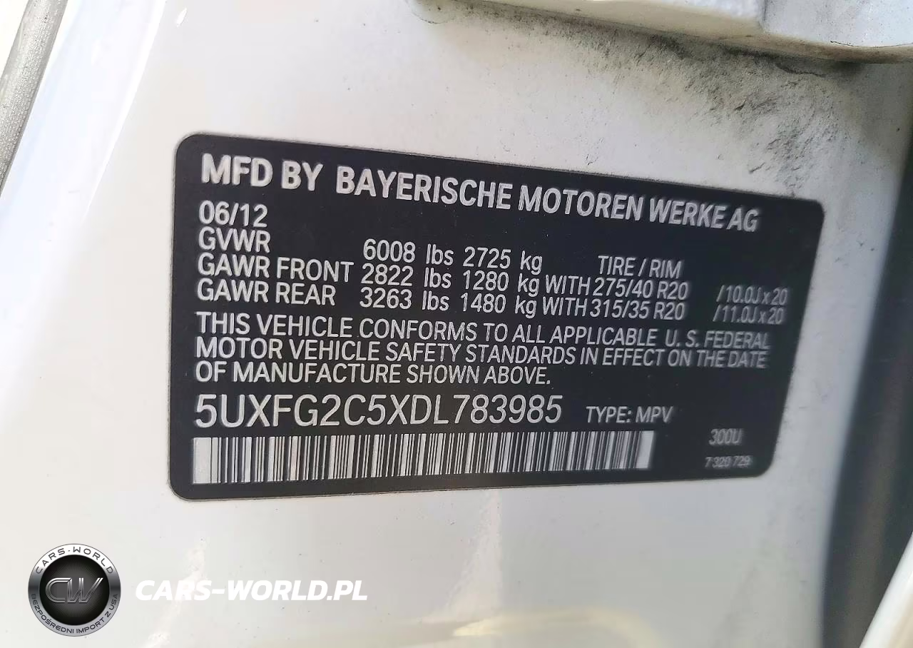 2013 BMW X6 xDrive35I VIN:5UXFG2C5XDL783985 - 13