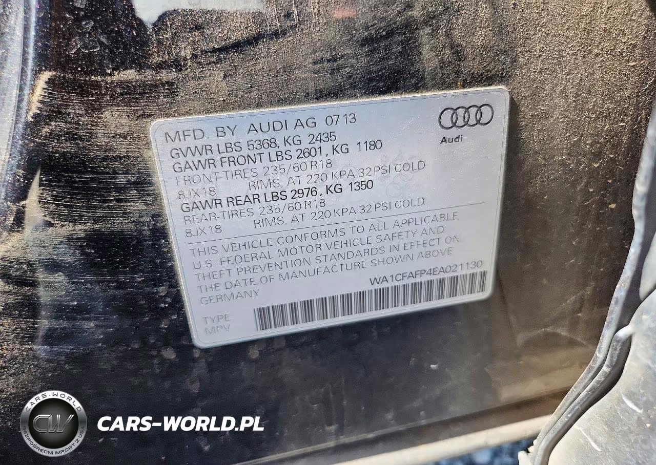2014 Audi Q5 Premium VIN:WA1CFAFP4EA021130 - 13