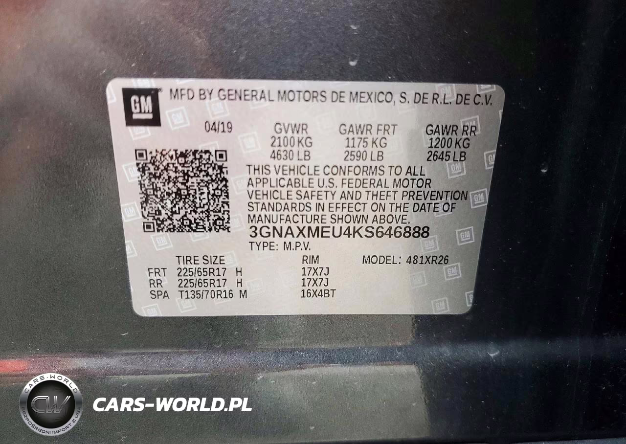 2019 Chevrolet Equinox Lt VIN:3GNAXMEU4KS646888 - 13