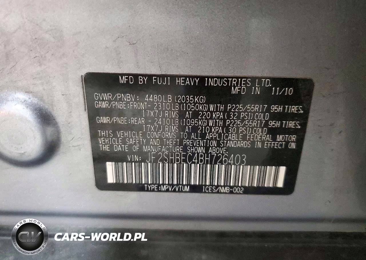 2011 Subaru Forester Limited VIN:JF2SHBEC4BH726403 - 13