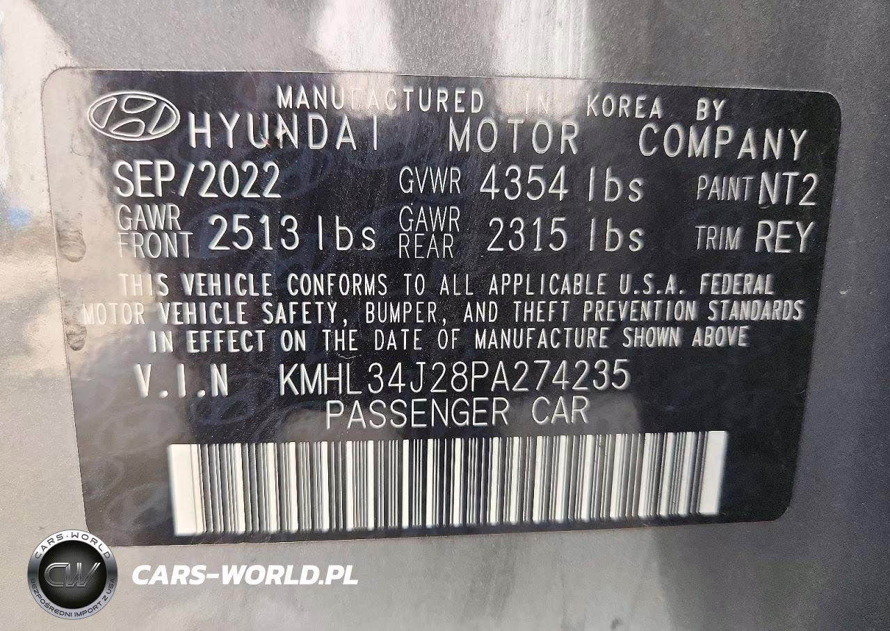 2023 Hyundai Sonata Limited VIN:KMHL34J28PA274235 - 12