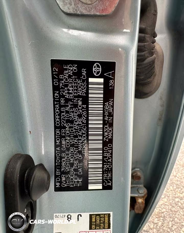 2012 Toyota Prius Four VIN:JTDKN3DU5C1492614 - 10