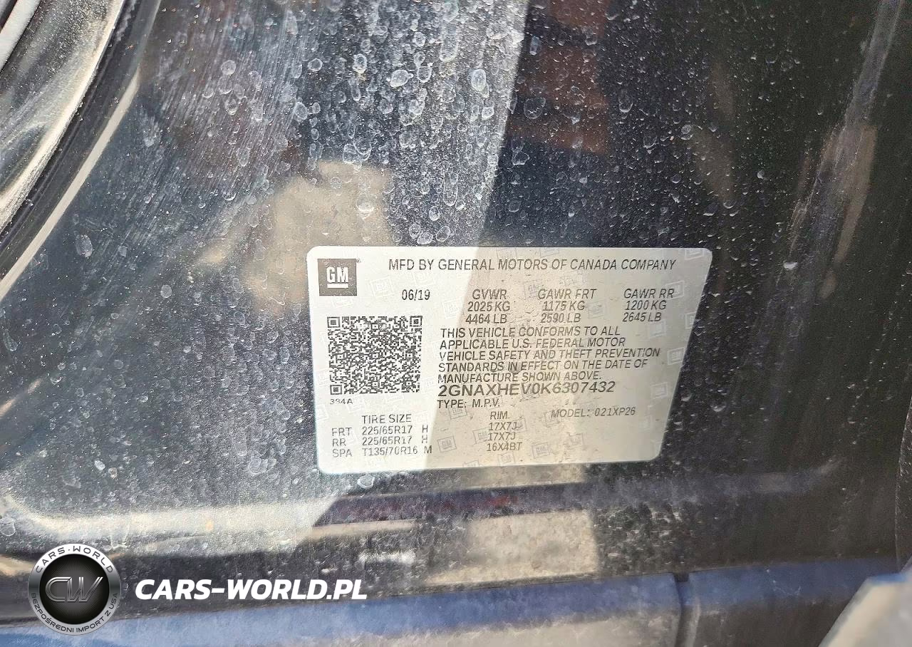 2019 Chevrolet Equinox Ls VIN:2GNAXHEV0K6307432 - 13