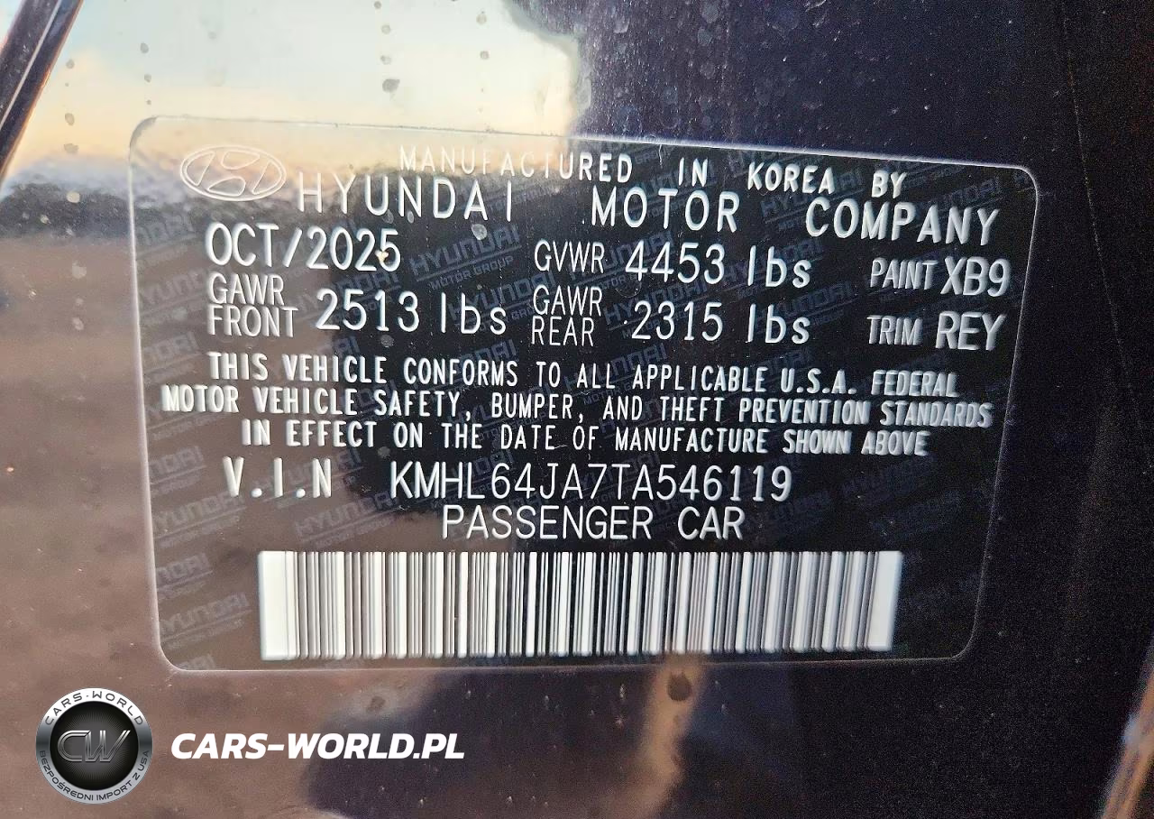 2026 Hyundai Sonata Sel Sport VIN:KMHL64JA7TA546119 - 12