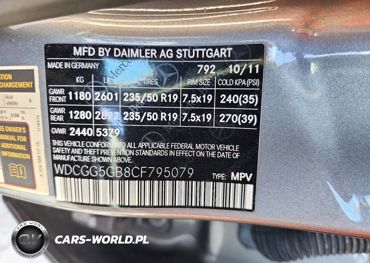 2012 Mercedes-Benz Glk 350 VIN:WDCGG5GB8CF795079 - 13