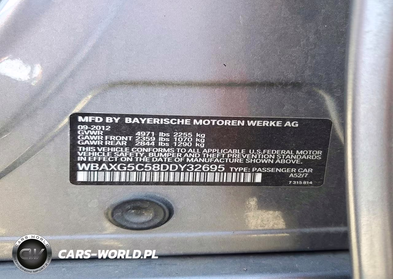 2013 BMW 528 I VIN:WBAXG5C58DDY32695 - 13