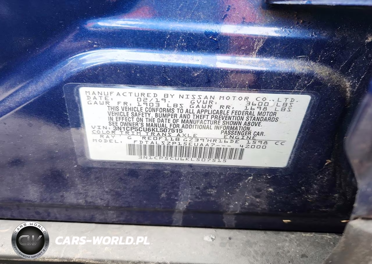 2019 Nissan Kicks Sv VIN:3N1CP5CU6KL507515 - 12