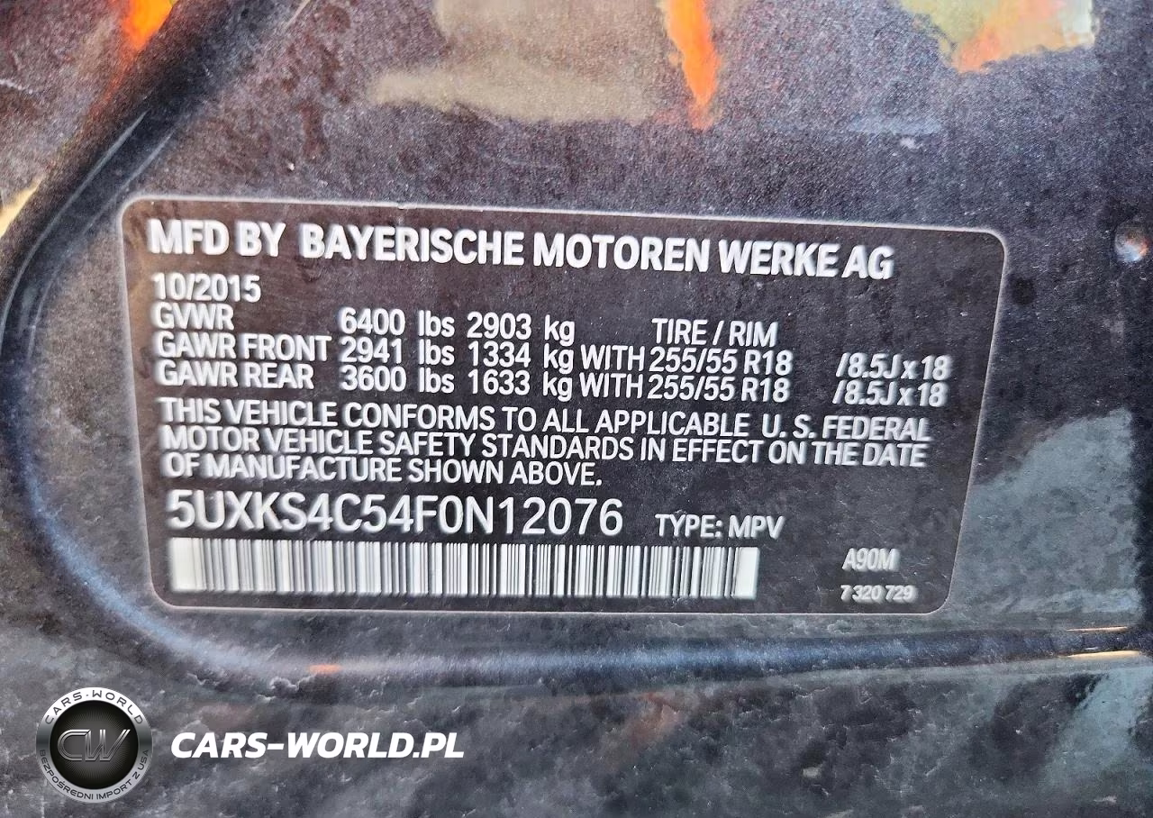 2015 BMW X5 xDrive35D VIN:5UXKS4C54F0N12076 - 13