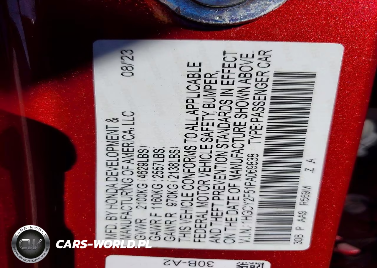 2023 Honda Accord Hybrid Sport VIN:1HGCY2F51PA069838 - 12