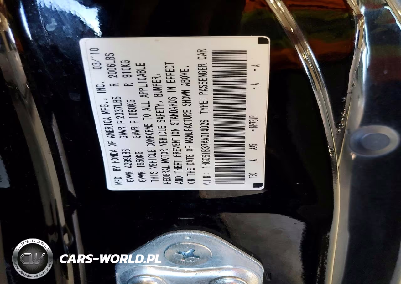 2010 Honda Accord VIN:1HGCS1B37AA014026 - 12
