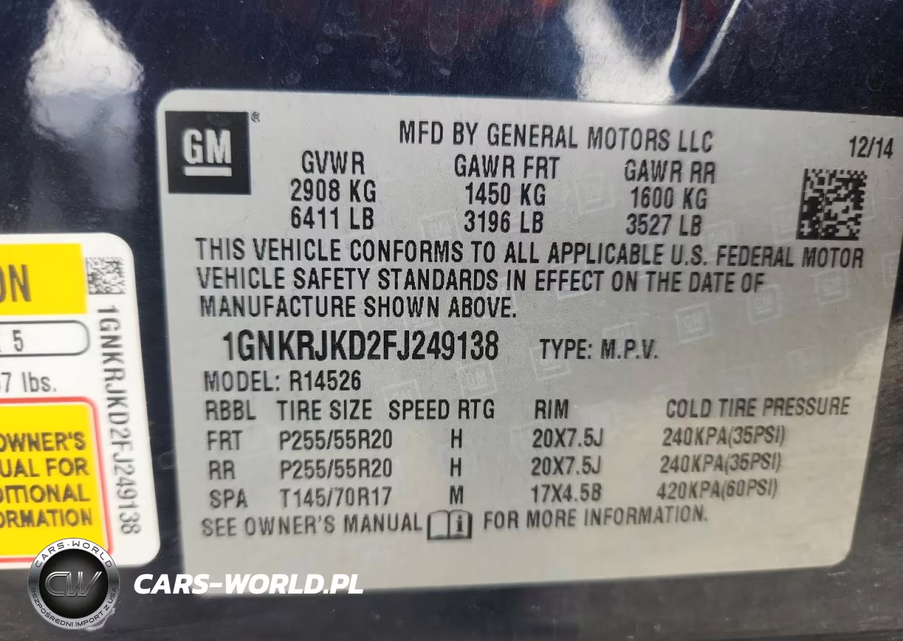 2015 Chevrolet Traverse Ltz VIN:1GNKRJKD2FJ249138 - 13