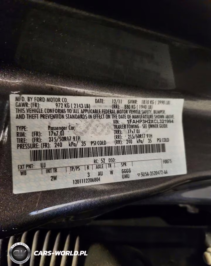 2012 Ford Focus Sel VIN:1FAHP3H2XCL321994 - 12