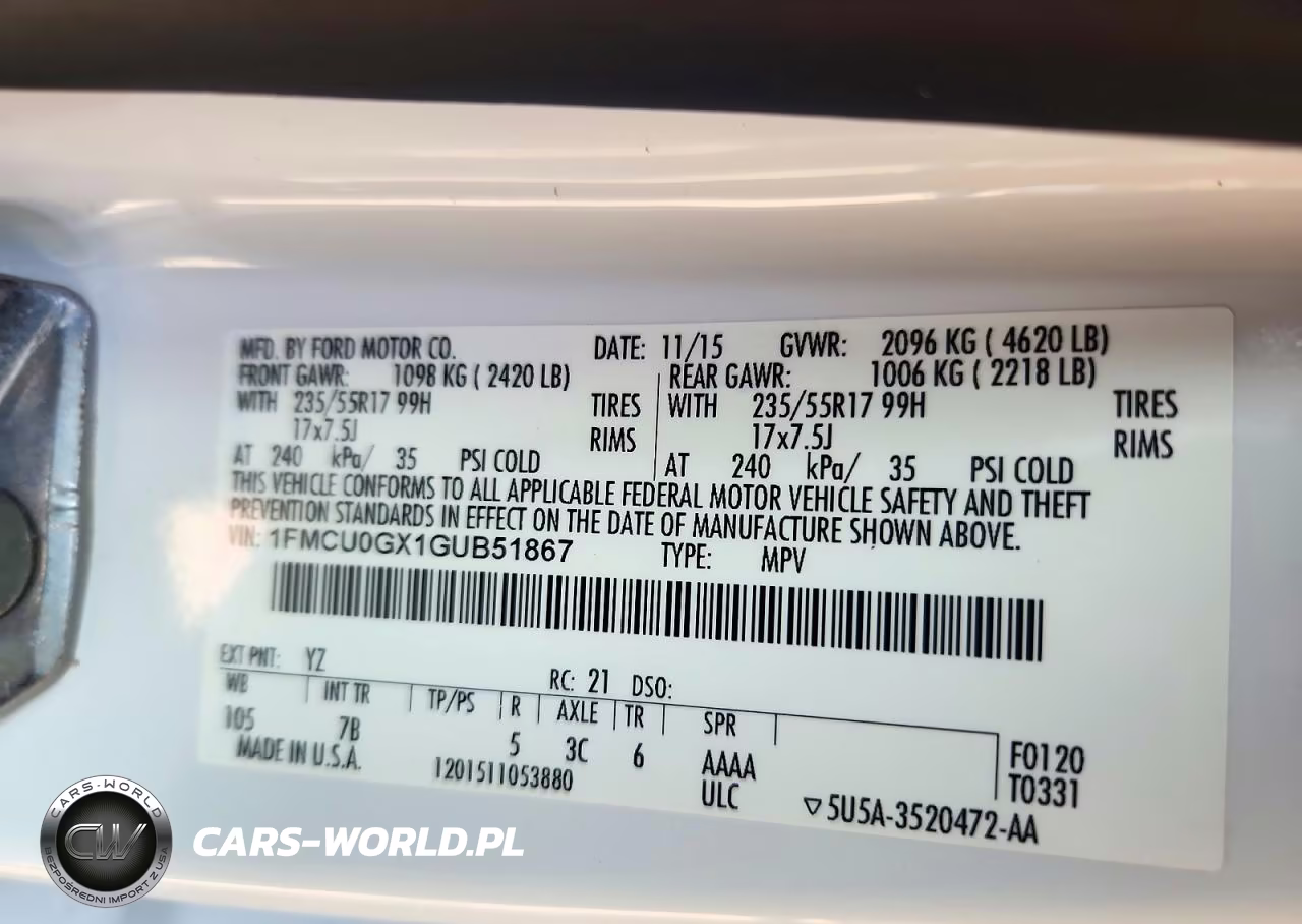 2016 Ford Escape Se VIN:1FMCU0GX1GUB51867 - 13