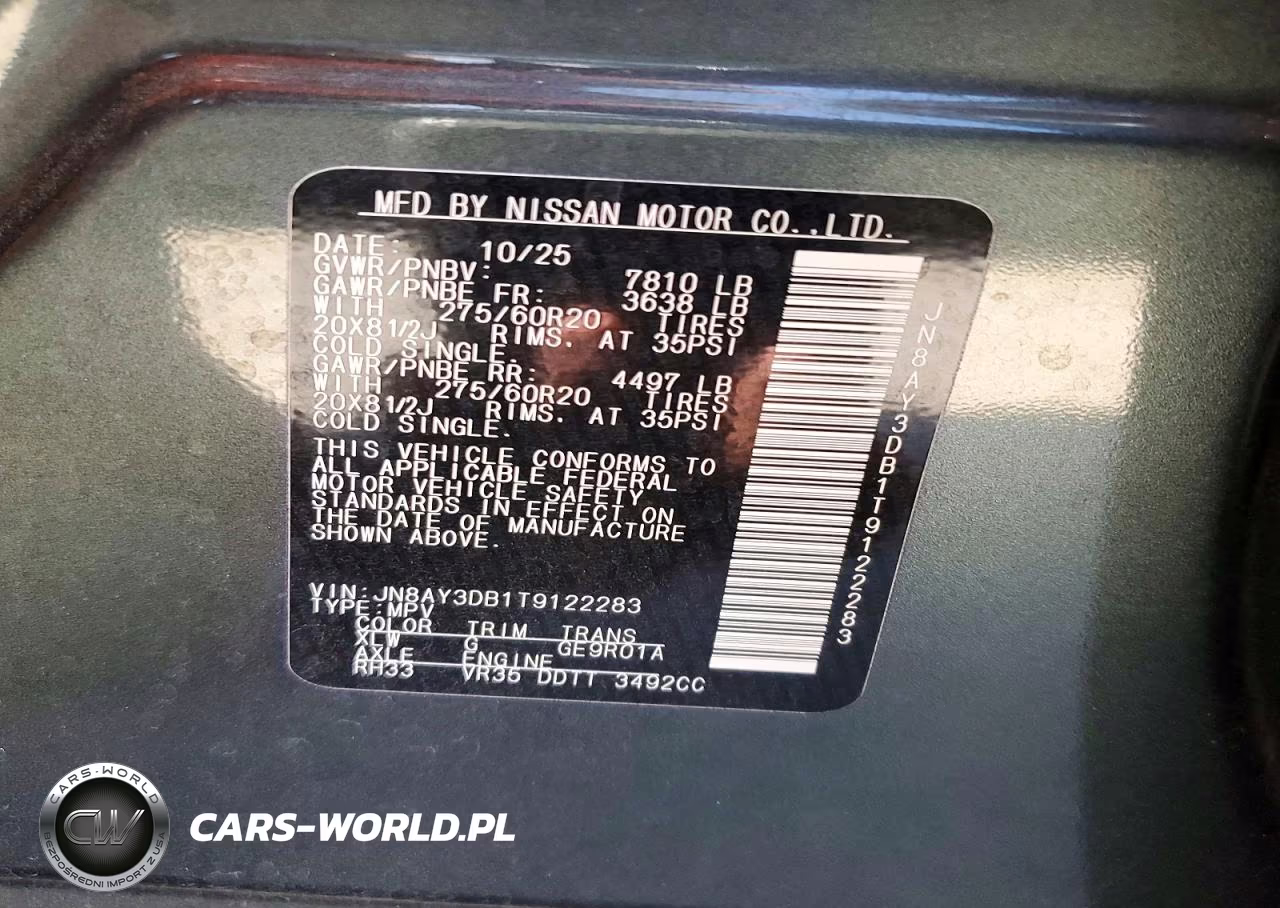 2026 Nissan Armada Pro-4X VIN:JN8AY3DB1T9122283 - 14