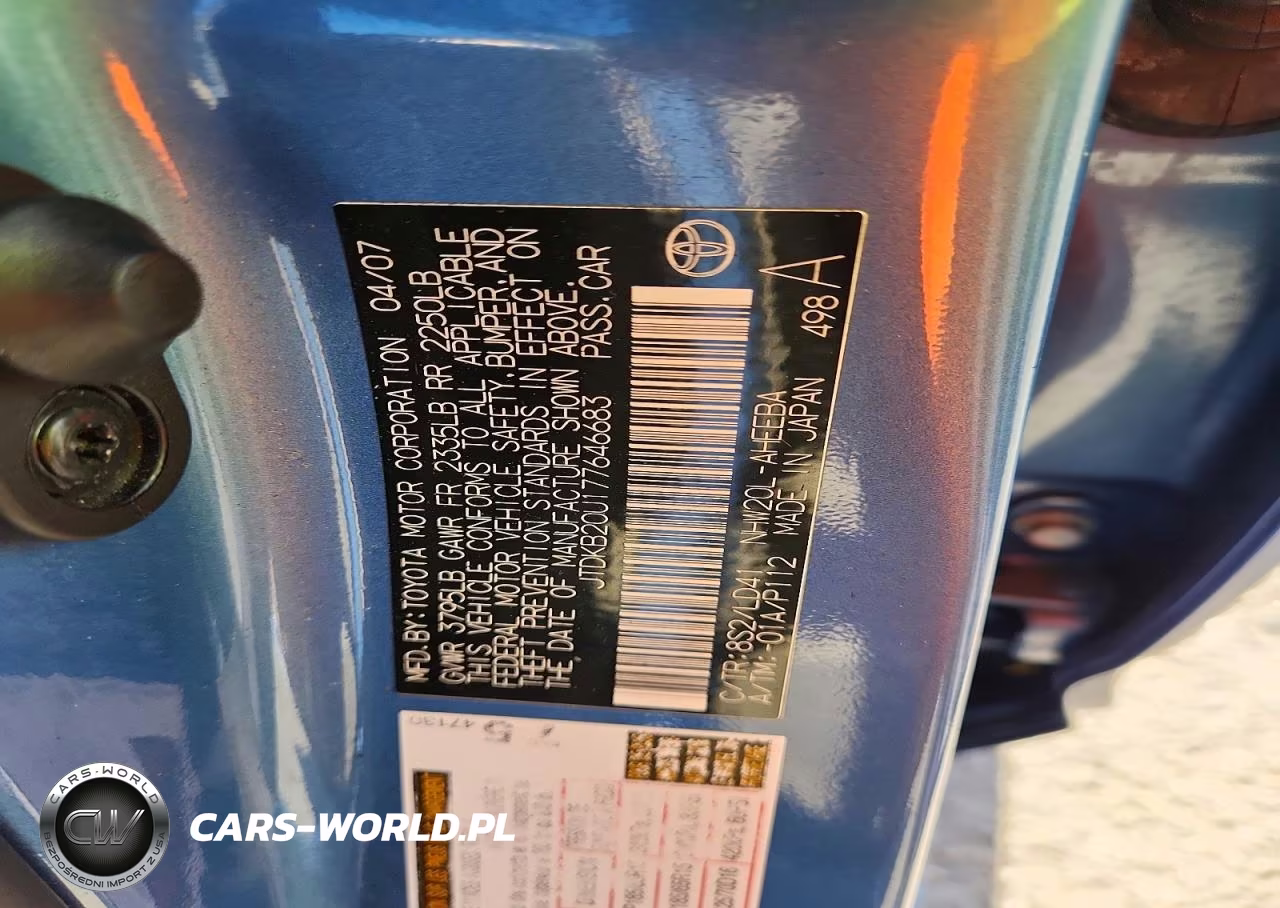 2007 Toyota Prius Base VIN:JTDKB20U177646683 - 12